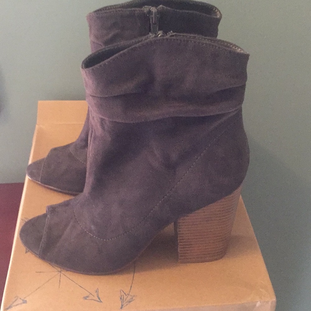Peep toe booties